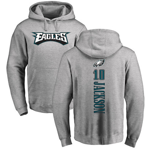 Men Philadelphia Eagles #10 DeSean Jackson Ash Backer NFL Pullover Hoodie Sweatshirts->philadelphia eagles->NFL Jersey